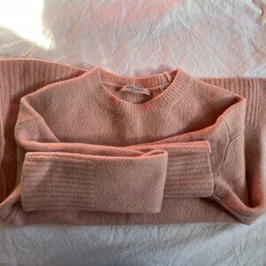 AllSaints Soft Blush Pink Sweater,  Luxe Wool-Yak Blend, Size S